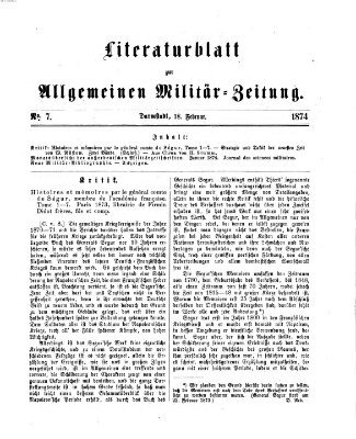 Allgemeine Militär-Zeitung Mittwoch 18. Februar 1874