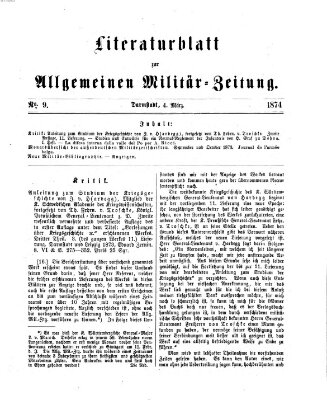 Allgemeine Militär-Zeitung Mittwoch 4. März 1874