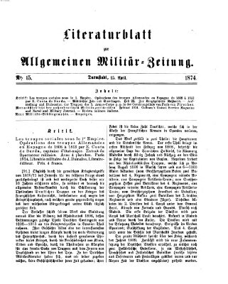 Allgemeine Militär-Zeitung Mittwoch 15. April 1874