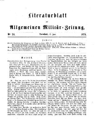 Allgemeine Militär-Zeitung Mittwoch 17. Juni 1874