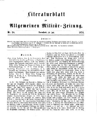 Allgemeine Militär-Zeitung Mittwoch 29. Juli 1874