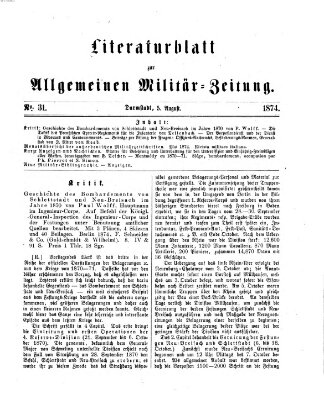 Allgemeine Militär-Zeitung Mittwoch 5. August 1874