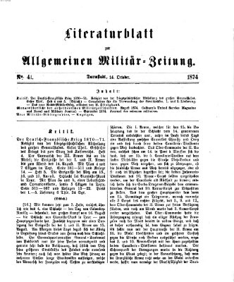 Allgemeine Militär-Zeitung Mittwoch 14. Oktober 1874