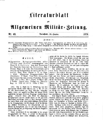 Allgemeine Militär-Zeitung Mittwoch 28. Oktober 1874