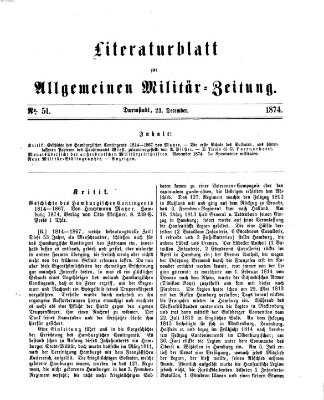 Allgemeine Militär-Zeitung Mittwoch 23. Dezember 1874