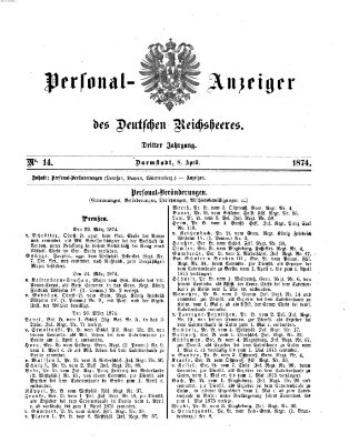 Allgemeine Militär-Zeitung Mittwoch 8. April 1874