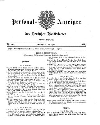 Allgemeine Militär-Zeitung Mittwoch 22. April 1874