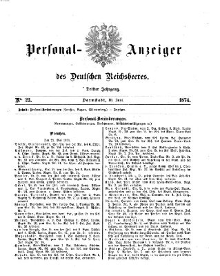 Allgemeine Militär-Zeitung Mittwoch 10. Juni 1874