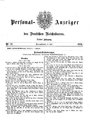 Allgemeine Militär-Zeitung Mittwoch 8. Juli 1874