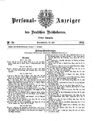 Allgemeine Militär-Zeitung Mittwoch 22. Juli 1874