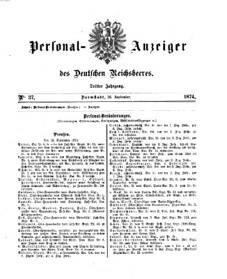Allgemeine Militär-Zeitung Mittwoch 16. September 1874
