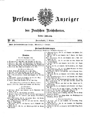 Allgemeine Militär-Zeitung Mittwoch 7. Oktober 1874