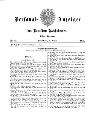 Allgemeine Militär-Zeitung Mittwoch 28. Oktober 1874