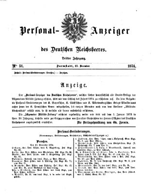 Allgemeine Militär-Zeitung Mittwoch 23. Dezember 1874