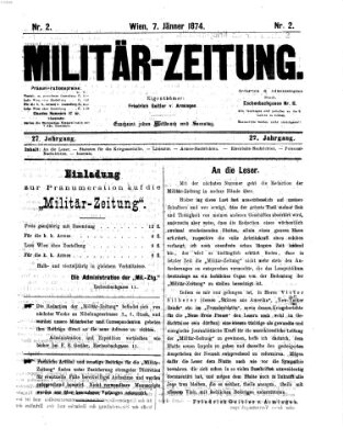 Militär-Zeitung Mittwoch 7. Januar 1874