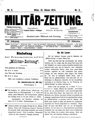 Militär-Zeitung Samstag 10. Januar 1874