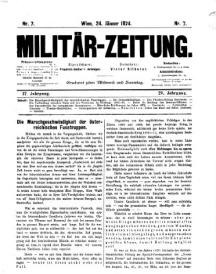 Militär-Zeitung Samstag 24. Januar 1874