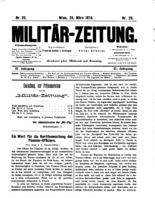 Militär-Zeitung Samstag 28. März 1874