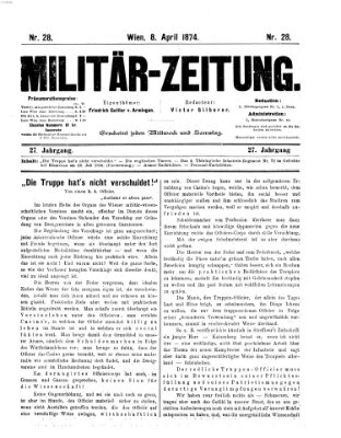 Militär-Zeitung Mittwoch 8. April 1874