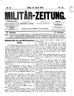 Militär-Zeitung Samstag 18. April 1874