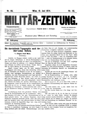 Militär-Zeitung Mittwoch 10. Juni 1874