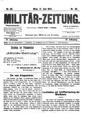 Militär-Zeitung Mittwoch 17. Juni 1874