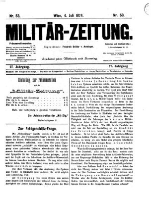 Militär-Zeitung Samstag 4. Juli 1874