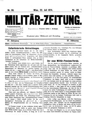 Militär-Zeitung Mittwoch 22. Juli 1874