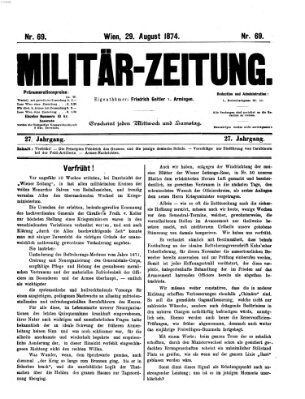 Militär-Zeitung Samstag 29. August 1874