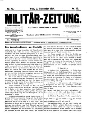 Militär-Zeitung Mittwoch 2. September 1874