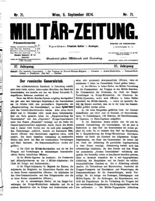 Militär-Zeitung Samstag 5. September 1874