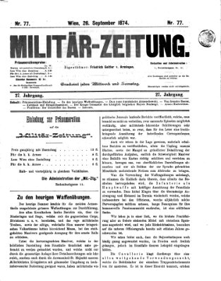 Militär-Zeitung Samstag 26. September 1874