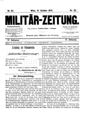 Militär-Zeitung Mittwoch 14. Oktober 1874