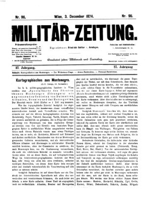 Militär-Zeitung Donnerstag 3. Dezember 1874