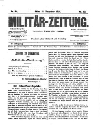 Militär-Zeitung Samstag 19. Dezember 1874