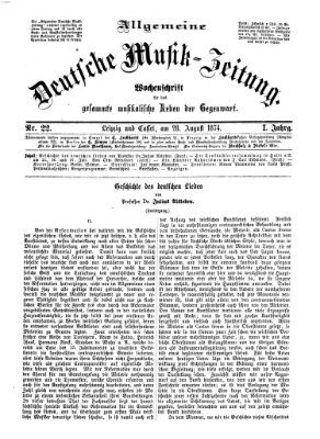 Allgemeine deutsche Musikzeitung Freitag 28. August 1874