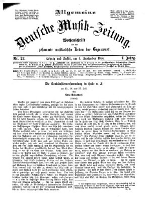 Allgemeine deutsche Musikzeitung Freitag 4. September 1874