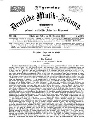 Allgemeine deutsche Musikzeitung Freitag 20. November 1874