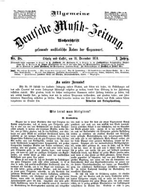 Allgemeine deutsche Musikzeitung Freitag 18. Dezember 1874