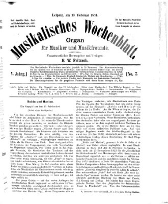 Musikalisches Wochenblatt Freitag 13. Februar 1874