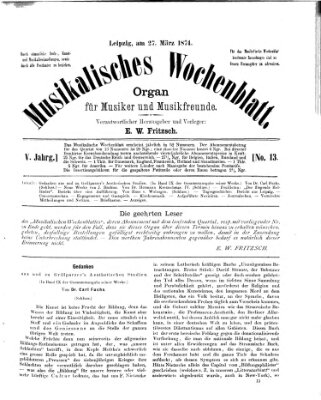 Musikalisches Wochenblatt Freitag 27. März 1874