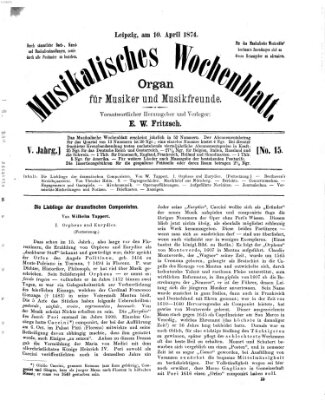 Musikalisches Wochenblatt Freitag 10. April 1874