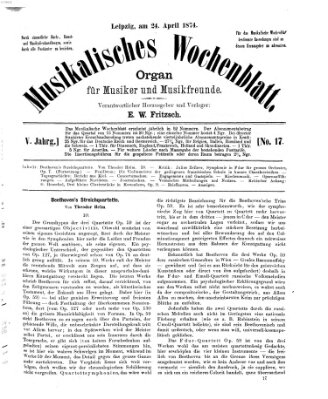 Musikalisches Wochenblatt Freitag 24. April 1874