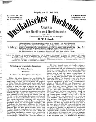 Musikalisches Wochenblatt Freitag 22. Mai 1874