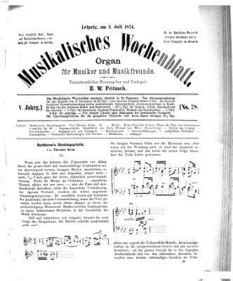 Musikalisches Wochenblatt Freitag 3. Juli 1874