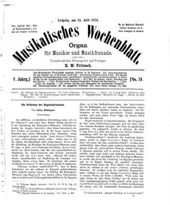 Musikalisches Wochenblatt Freitag 24. Juli 1874