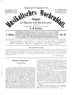 Musikalisches Wochenblatt Freitag 25. September 1874