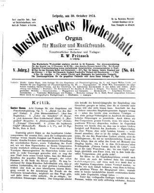 Musikalisches Wochenblatt Freitag 30. Oktober 1874