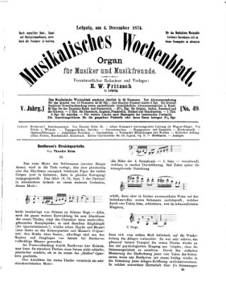 Musikalisches Wochenblatt Freitag 4. Dezember 1874