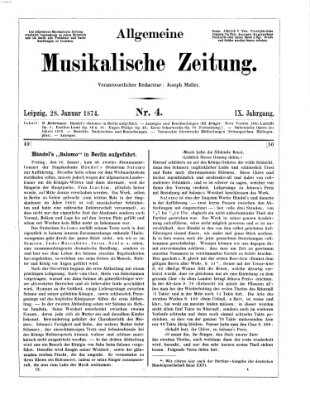 Allgemeine musikalische Zeitung Mittwoch 28. Januar 1874